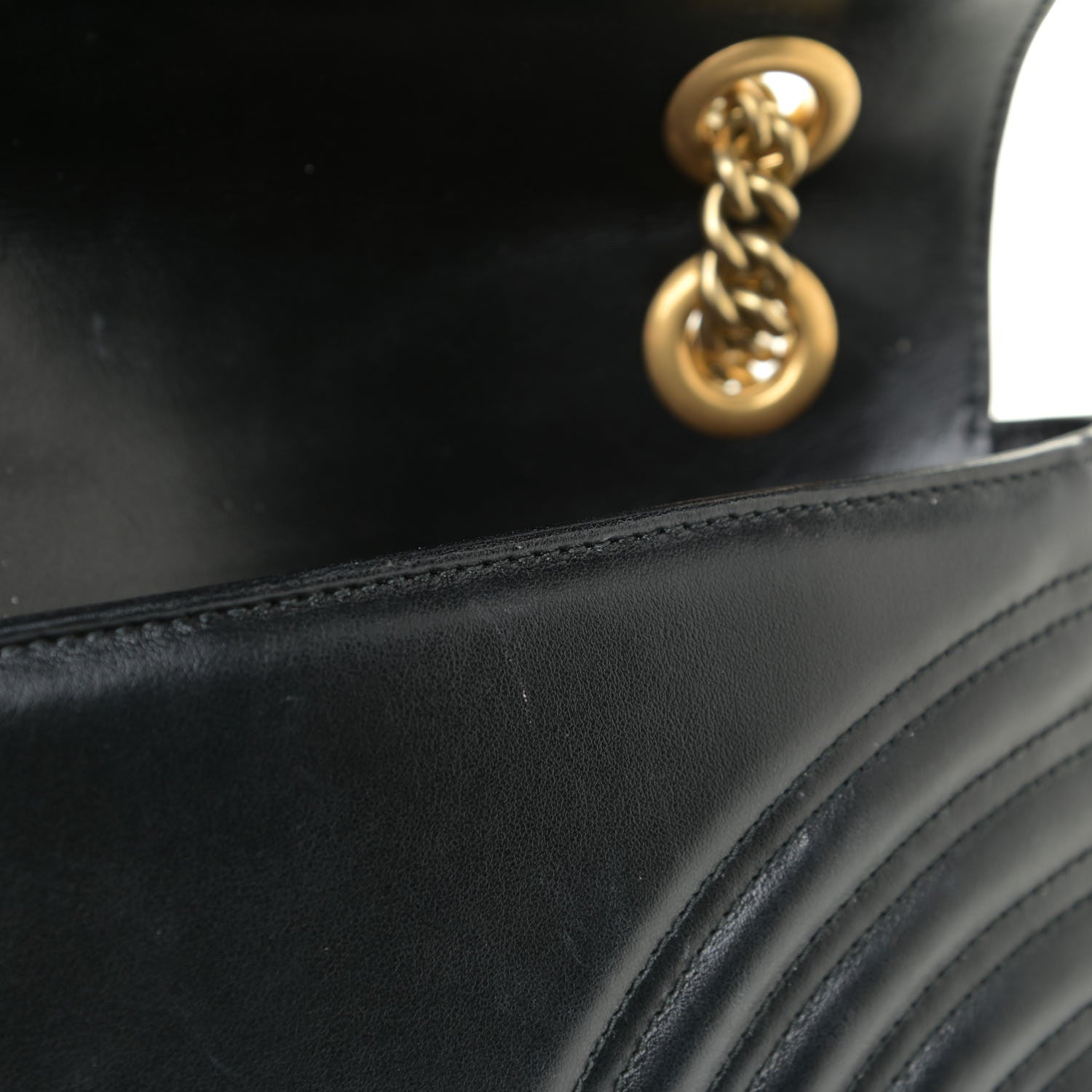 Gucci Calfskin Matelasse Small GG Marmont Shoulder Bag Black 14 of 16