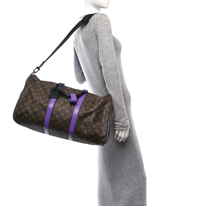 Louis Vuitton Monogram Macassar LV Colormania Keepall Bandouliere 50 Purple 2 of 9