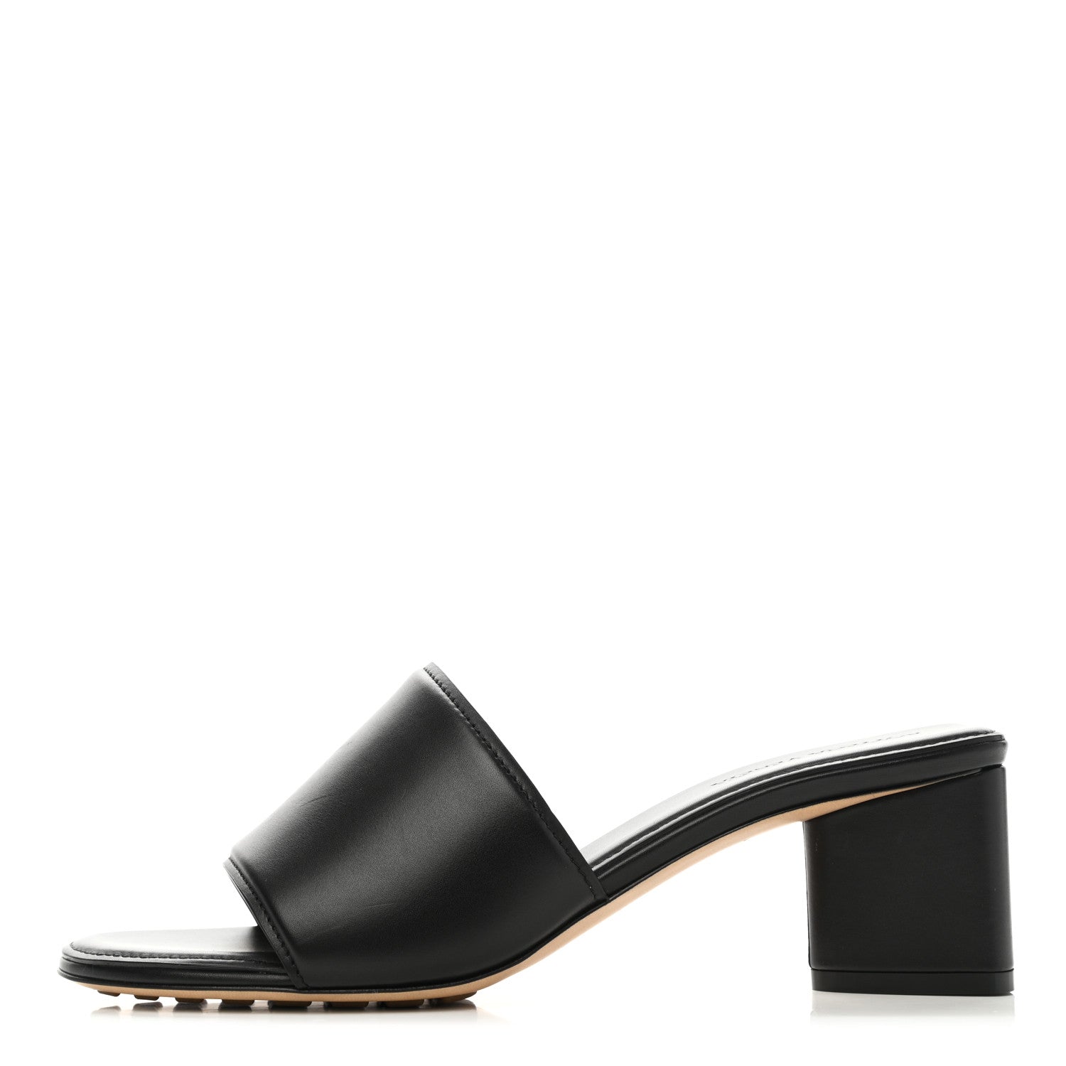 Bottega Veneta Vienna Calfskin The Band Mule Sandals 38 Black 1 of 7