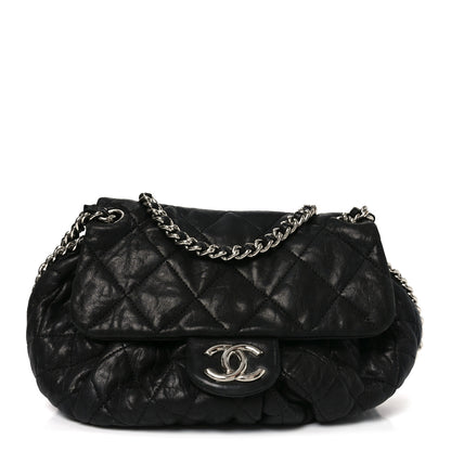 Chanel Washed Lambskin Quilted Medium Chain Around Messenger Black 1 of 11