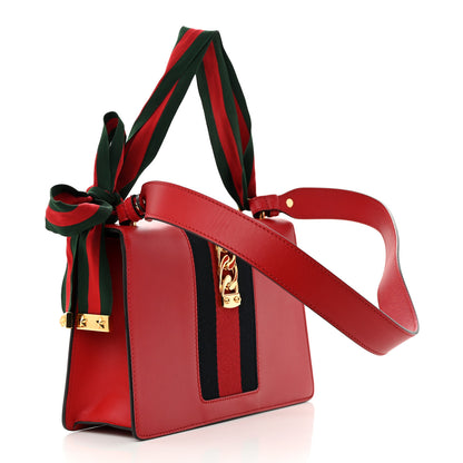 Gucci Calfskin Sylvie Top Handle Bag Hibiscus Red 2 of 20