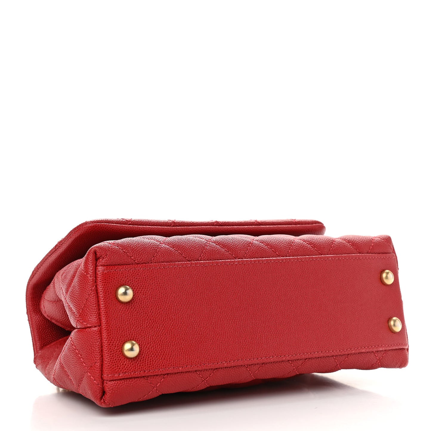 Caviar Quilted Mini Coco Handle Flap Red