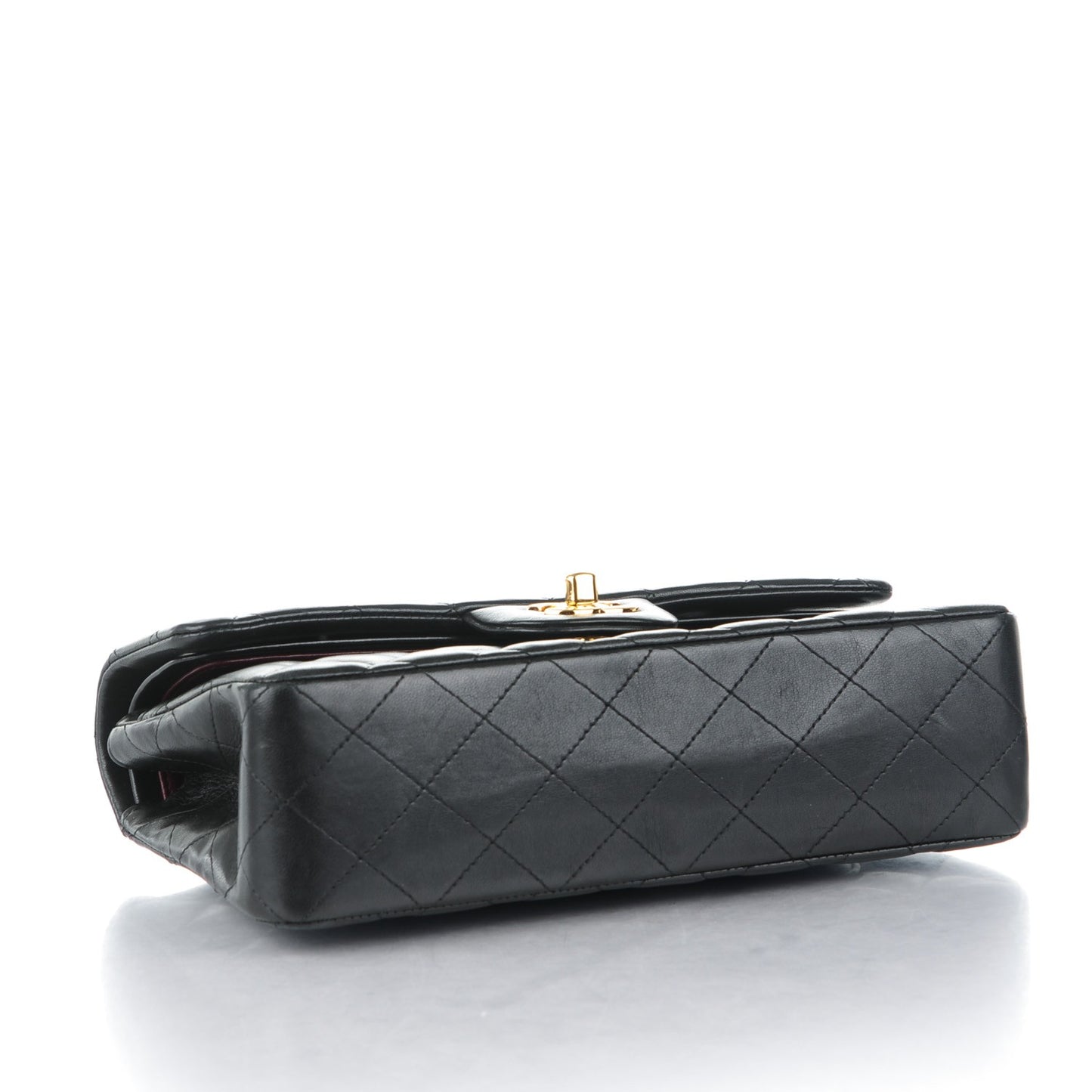 Lambskin Quilted Small Double Flap Black