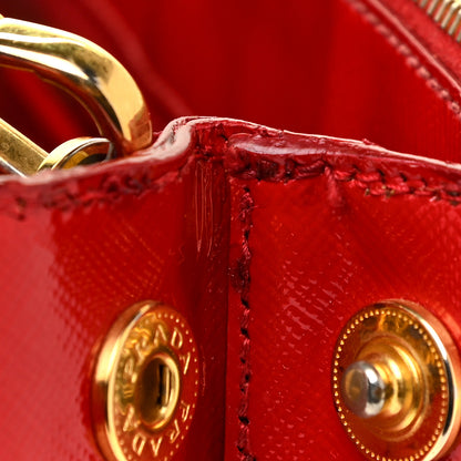 Prada Saffiano Vernice Mini Galleria Double Zip Tote Rosso 19 of 30