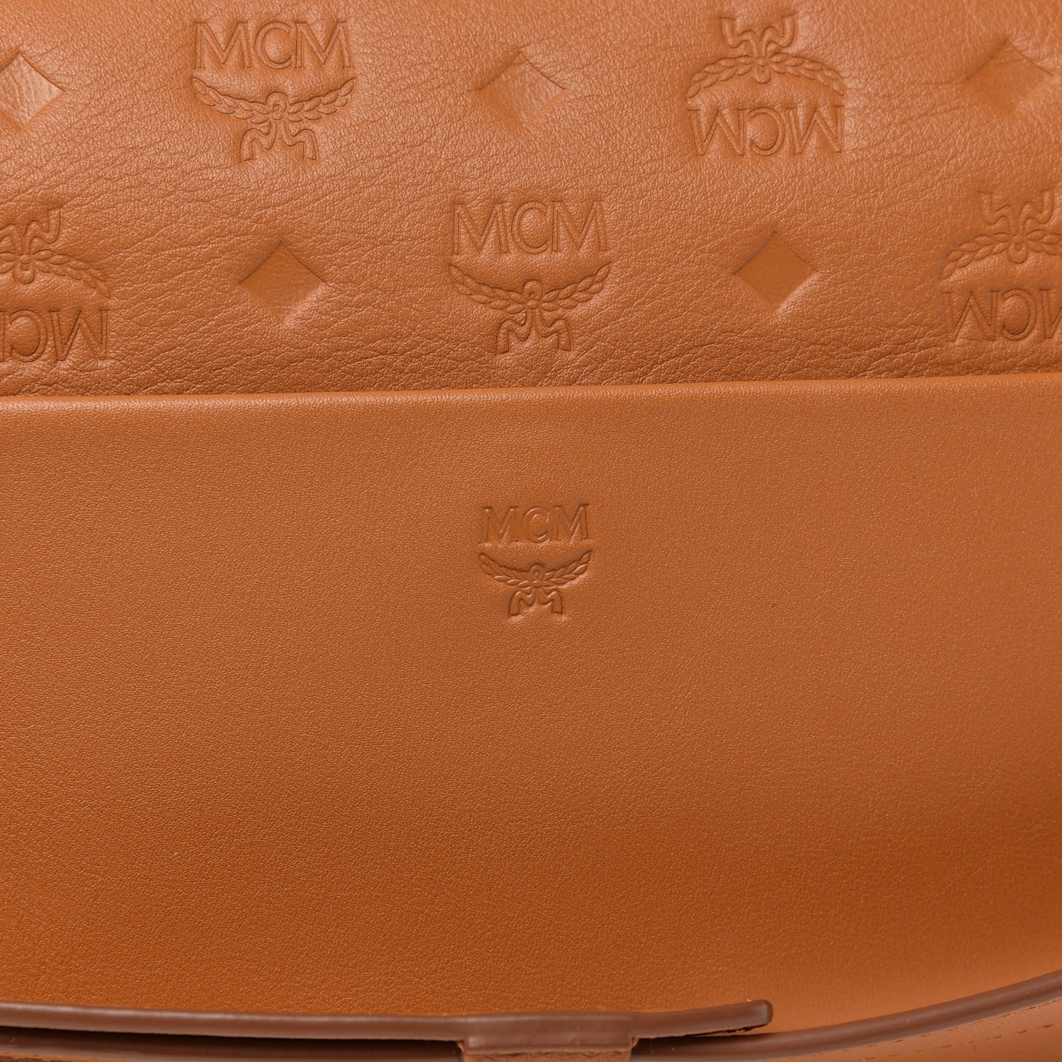 MCM Calfskin Ottomar Monogram Large Klara Hobo Cognac 14 of 15