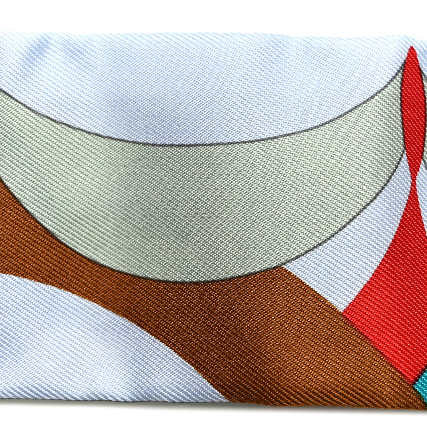 Silk Parade En Fanfare Twilly Bleu Camel Rouge