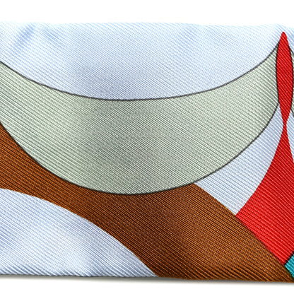 Hermes Silk Parade En Fanfare Twilly Bleu Camel Rouge 5 of 5