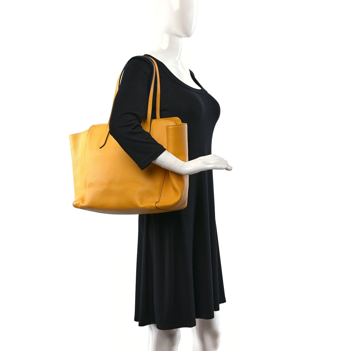 Dollar Calfskin Medium Swing Tote Yellow