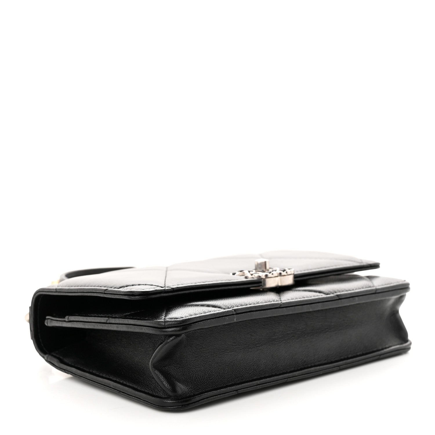 Chanel Lambskin Quilted Chanel 19 Wallet On Chain WOC Black 4 of 16