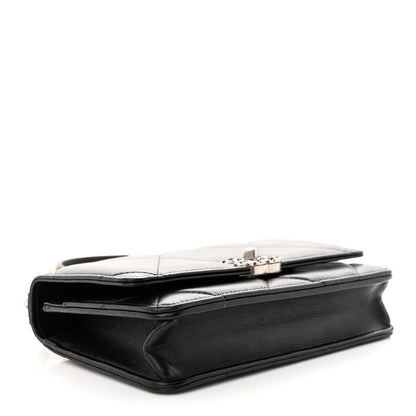 Chanel Lambskin Quilted Chanel 19 Wallet On Chain WOC Black 4 of 16