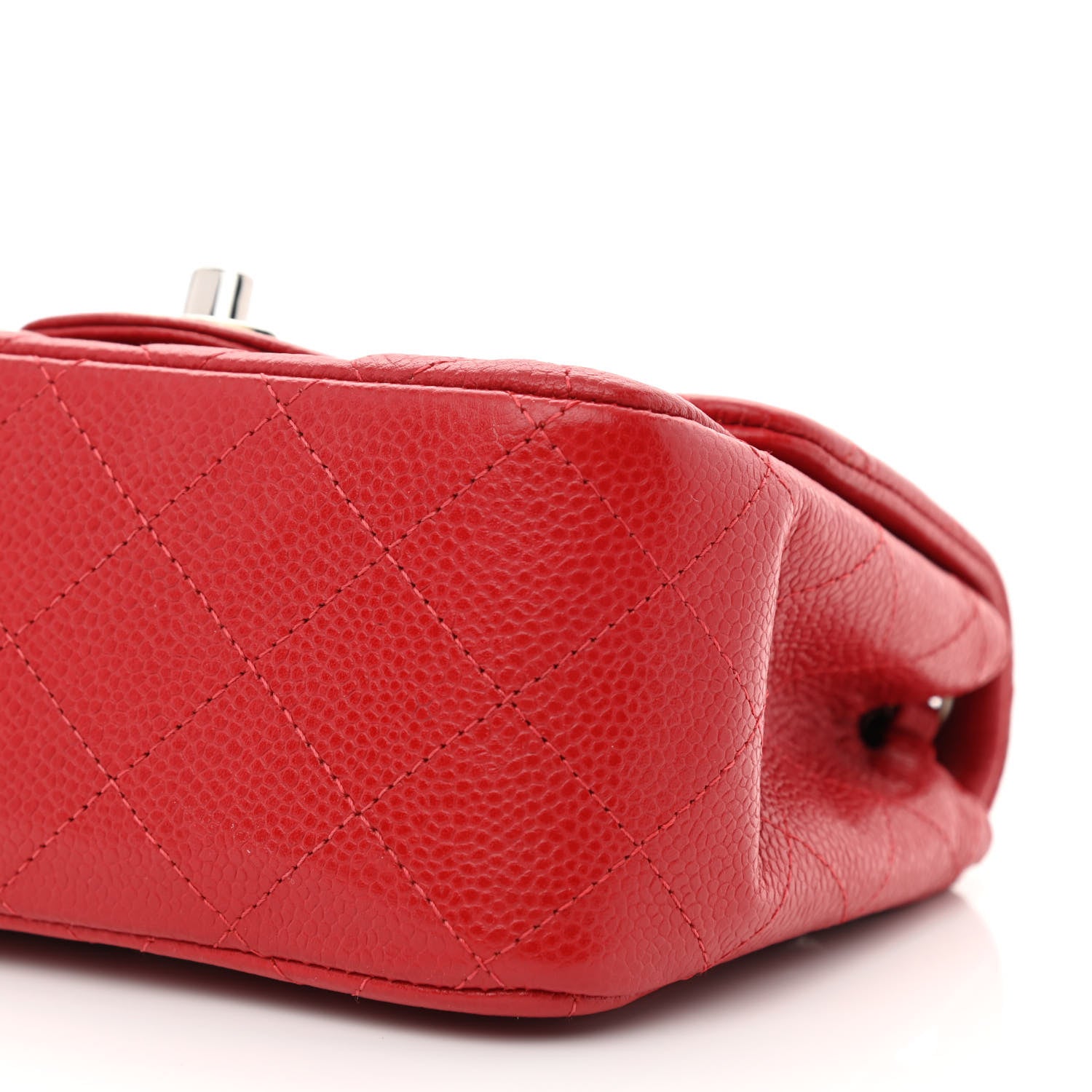 Chanel Caviar Quilted Mini Square Flap Red 10 of 11