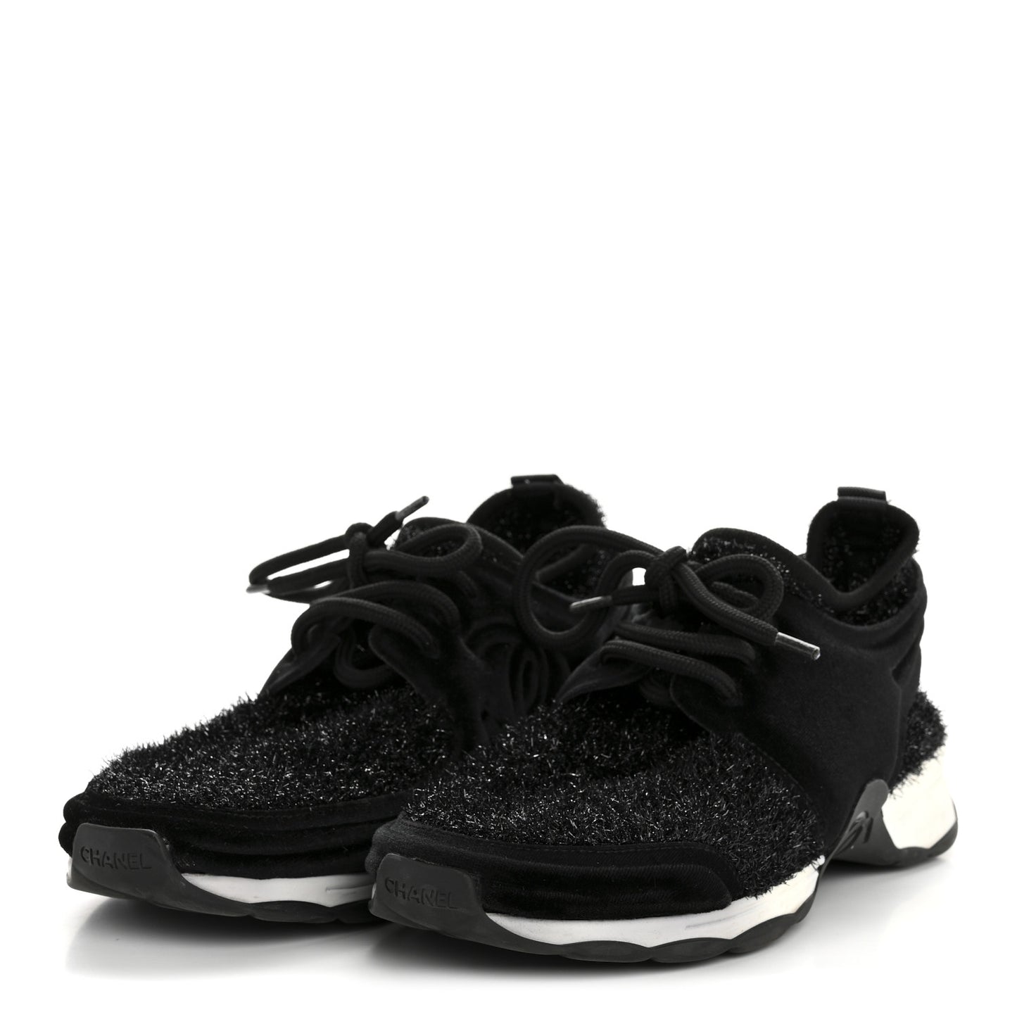 Stretch Fabric Womens CC Sneakers 37.5 Black