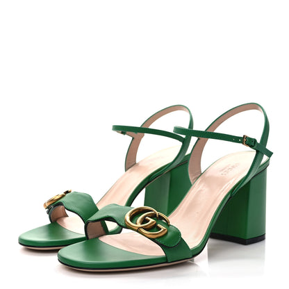 Gucci Lifford Calfskin GG Marmont Ankle Wrap 75mm Sandals 40 New Shamarock 3 of 8