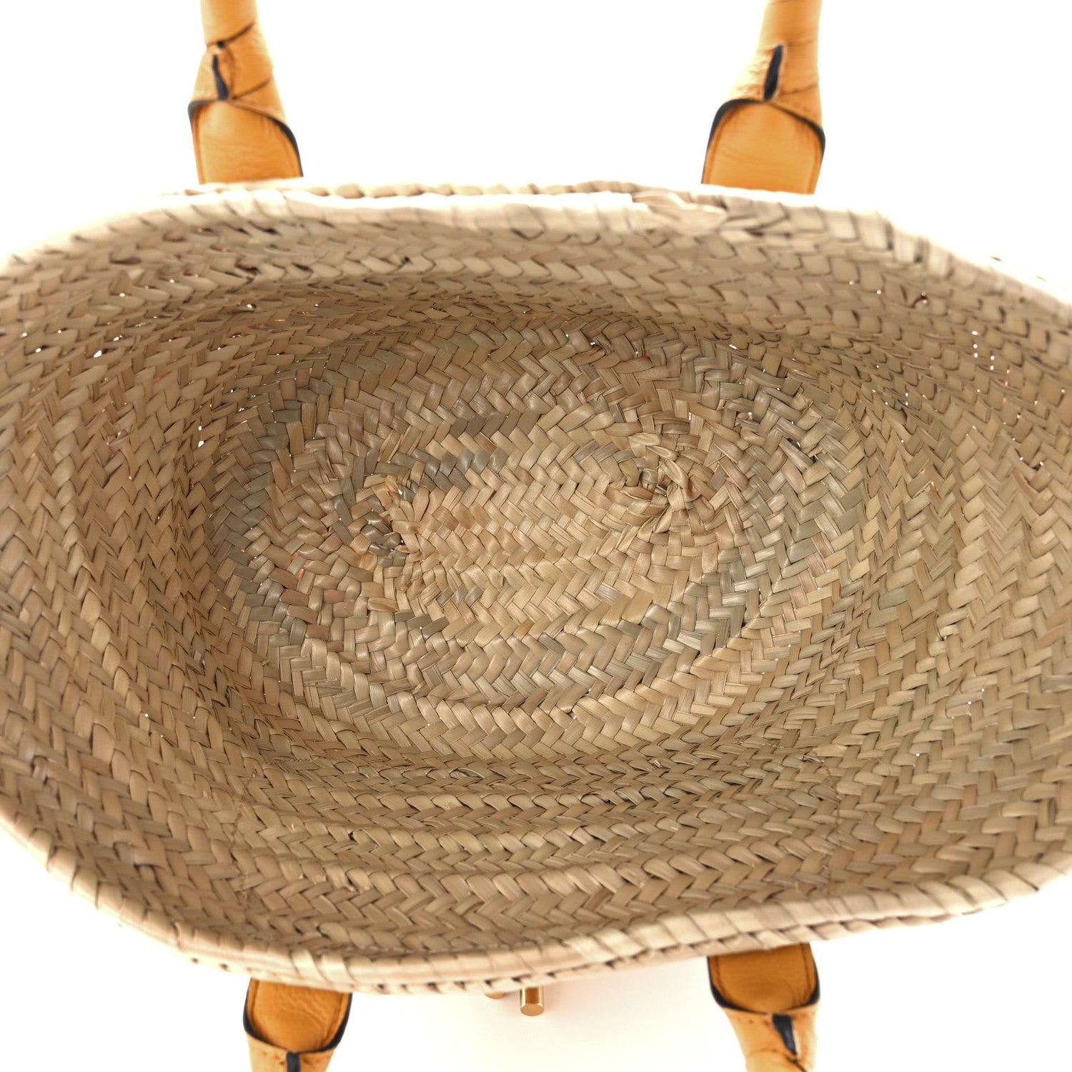 Chloe Raffia Small Grain Calfskin Medium Marcie Basket Yellow 5 of 11