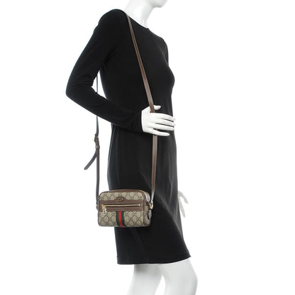 Gucci GG Supreme Monogram Web Mini Ophidia Shoulder Bag Brown 2 of 7