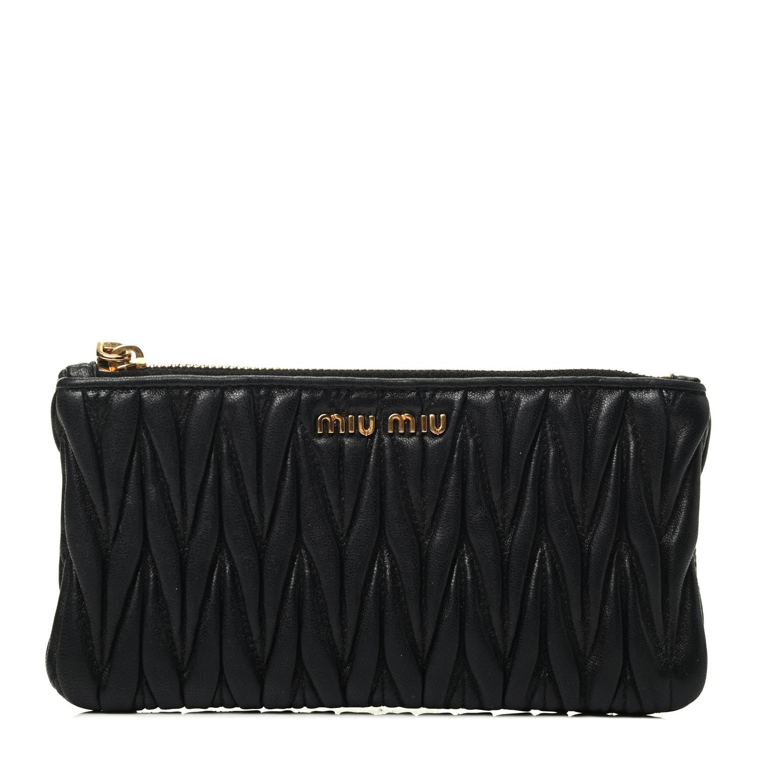 Miu Miu Nappa Matelasse Lux Wristlet Black 1 of 3