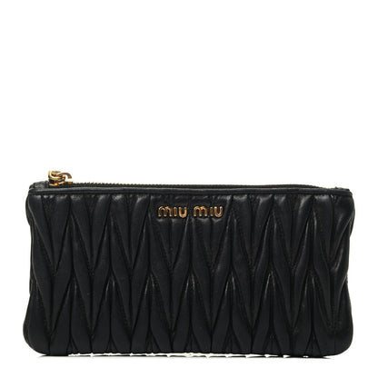 Miu Miu Nappa Matelasse Lux Wristlet Black 1 of 3