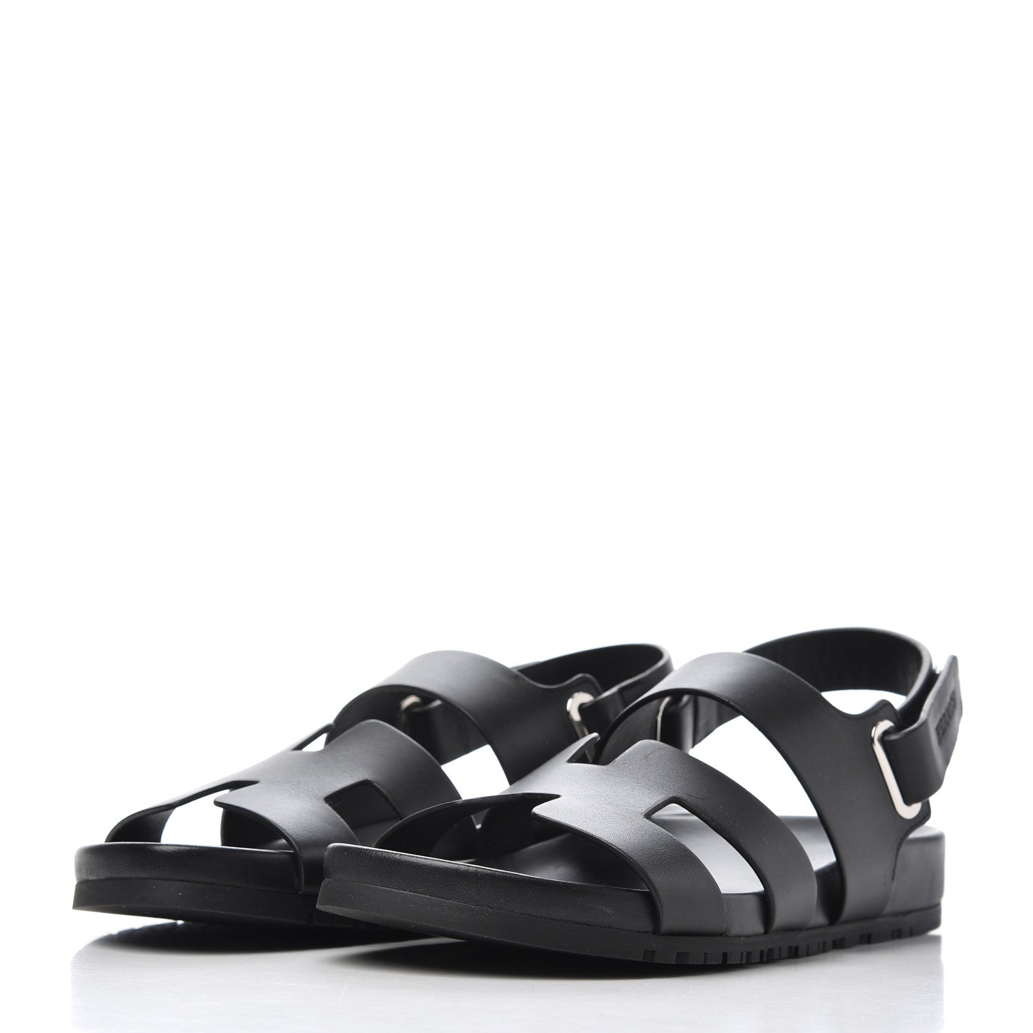 Hermes Calfskin Womens Takara Sandals 38 Black 3 of 10