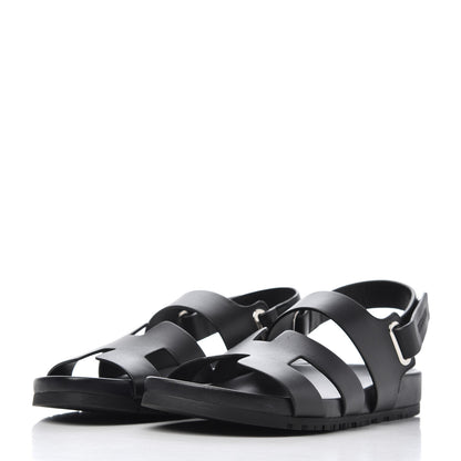 Hermes Calfskin Womens Takara Sandals 38 Black 3 of 10