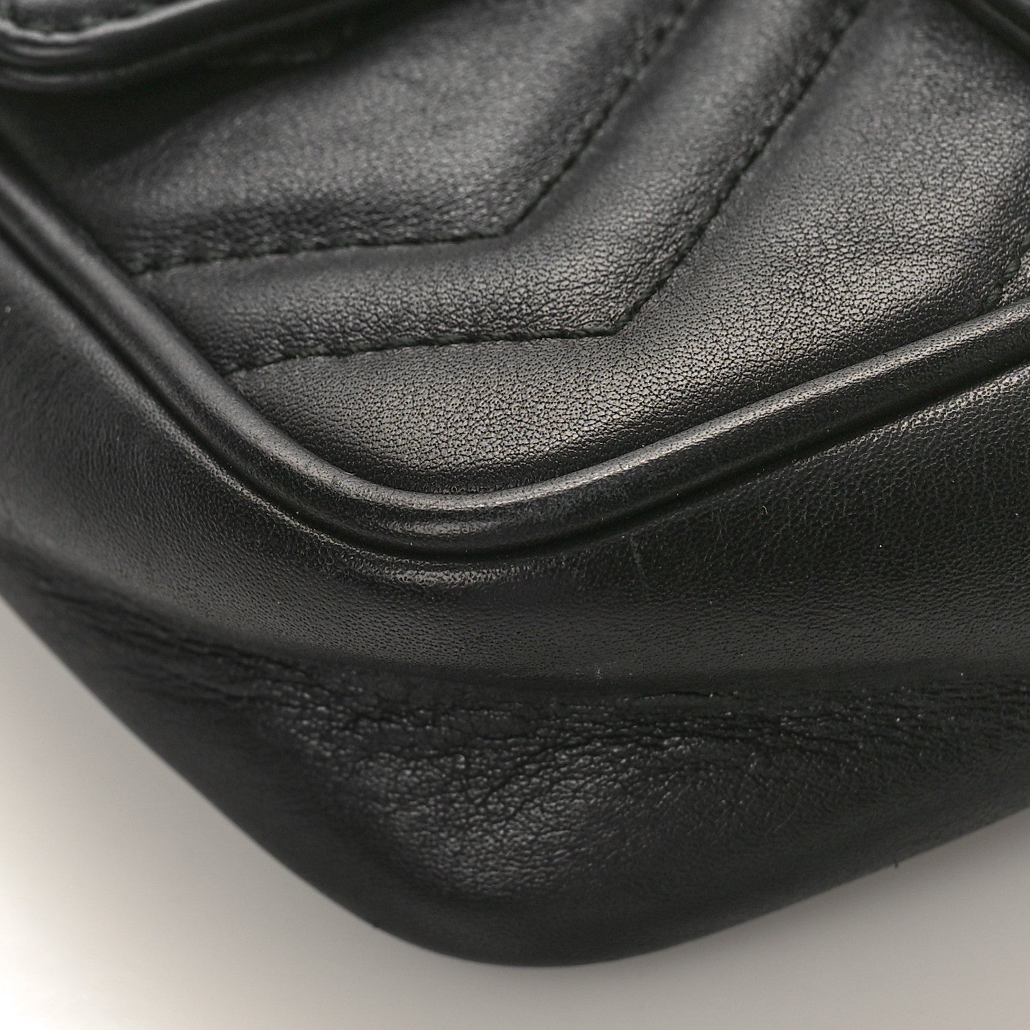 Gucci Calfskin Matelasse Super Mini GG Marmont Shoulder Bag Black 8 of 11