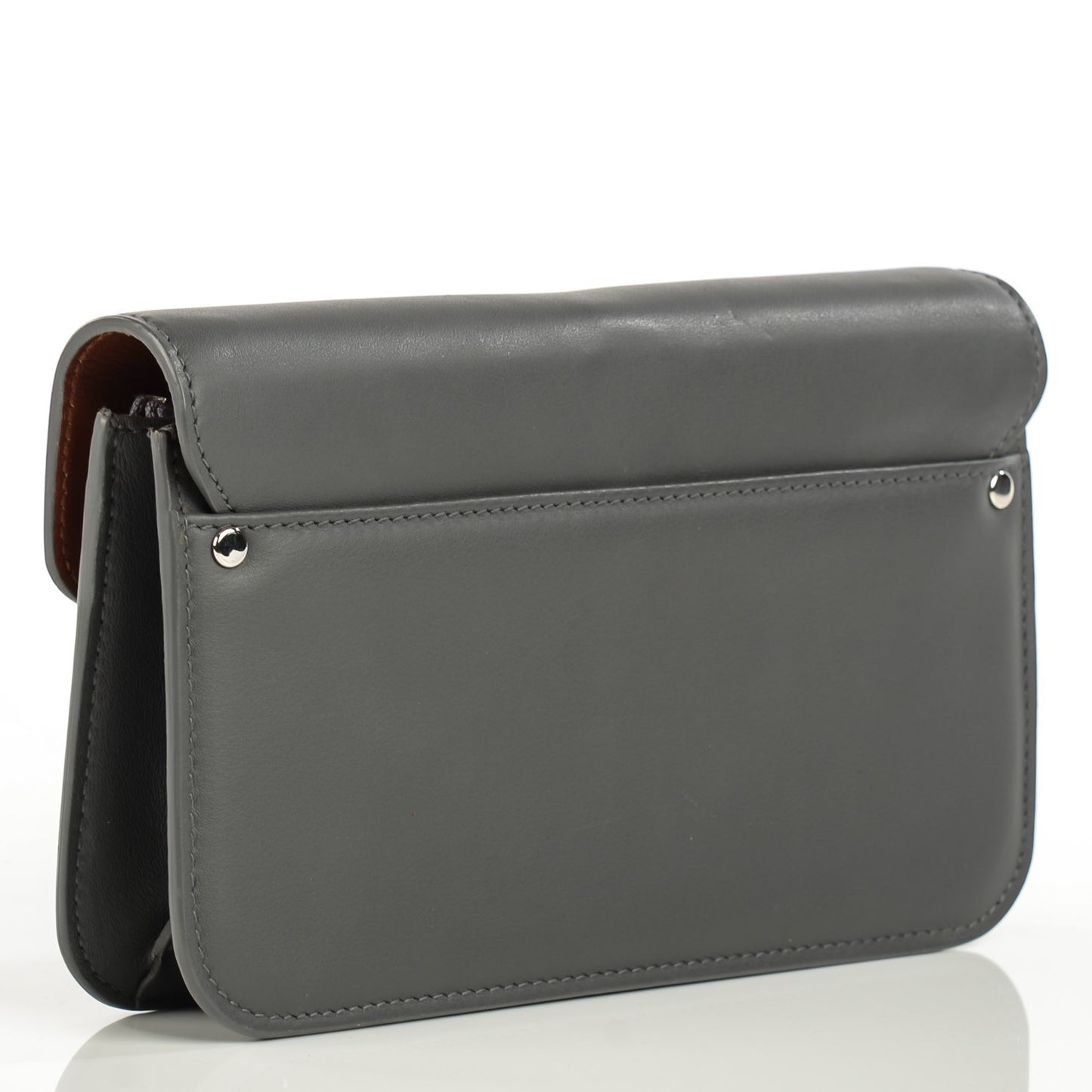 Smooth Calfskin PS11 Chain Wallet Heather Grey