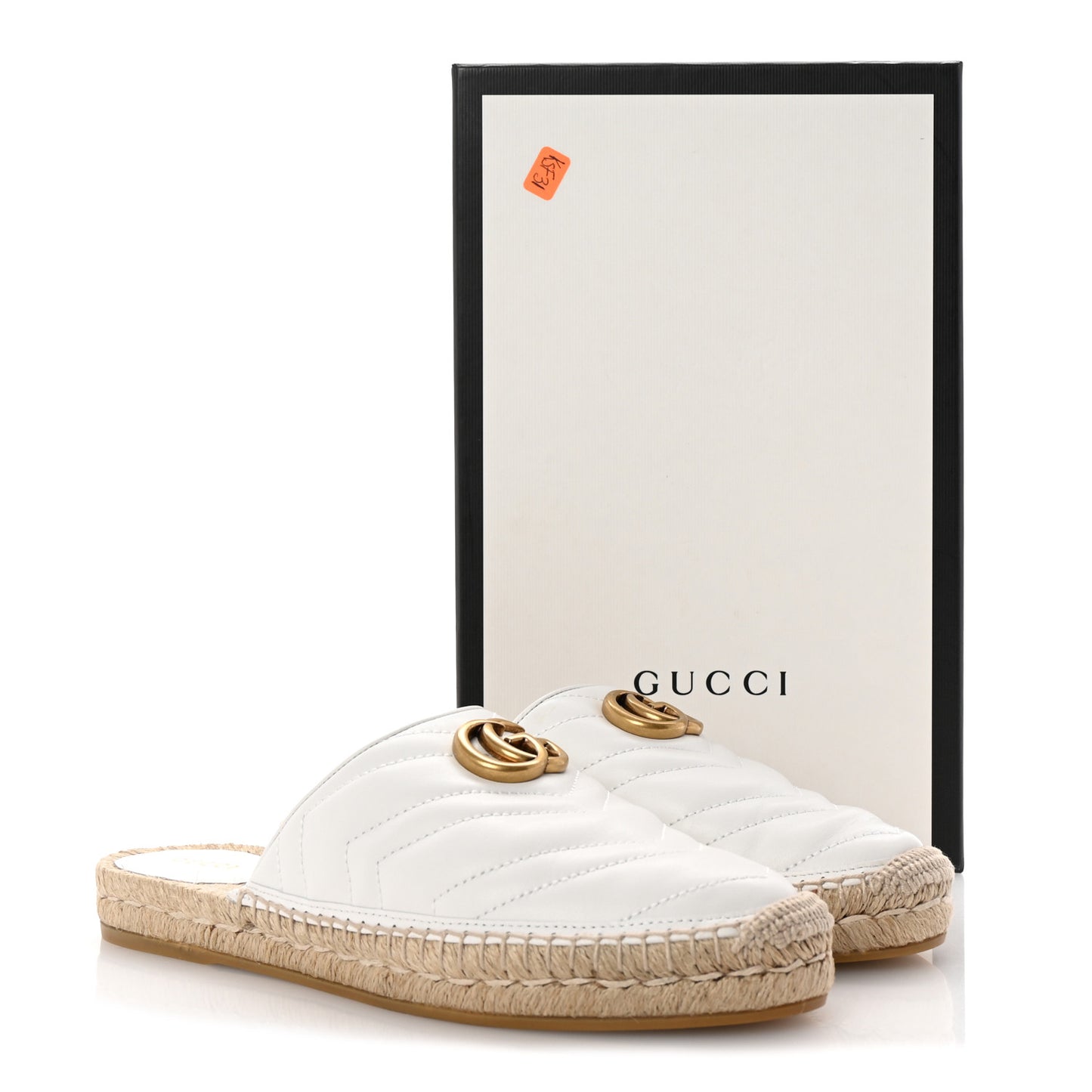 Nappa Matelasse GG Marmont Espadrille Slippers 40 Great White