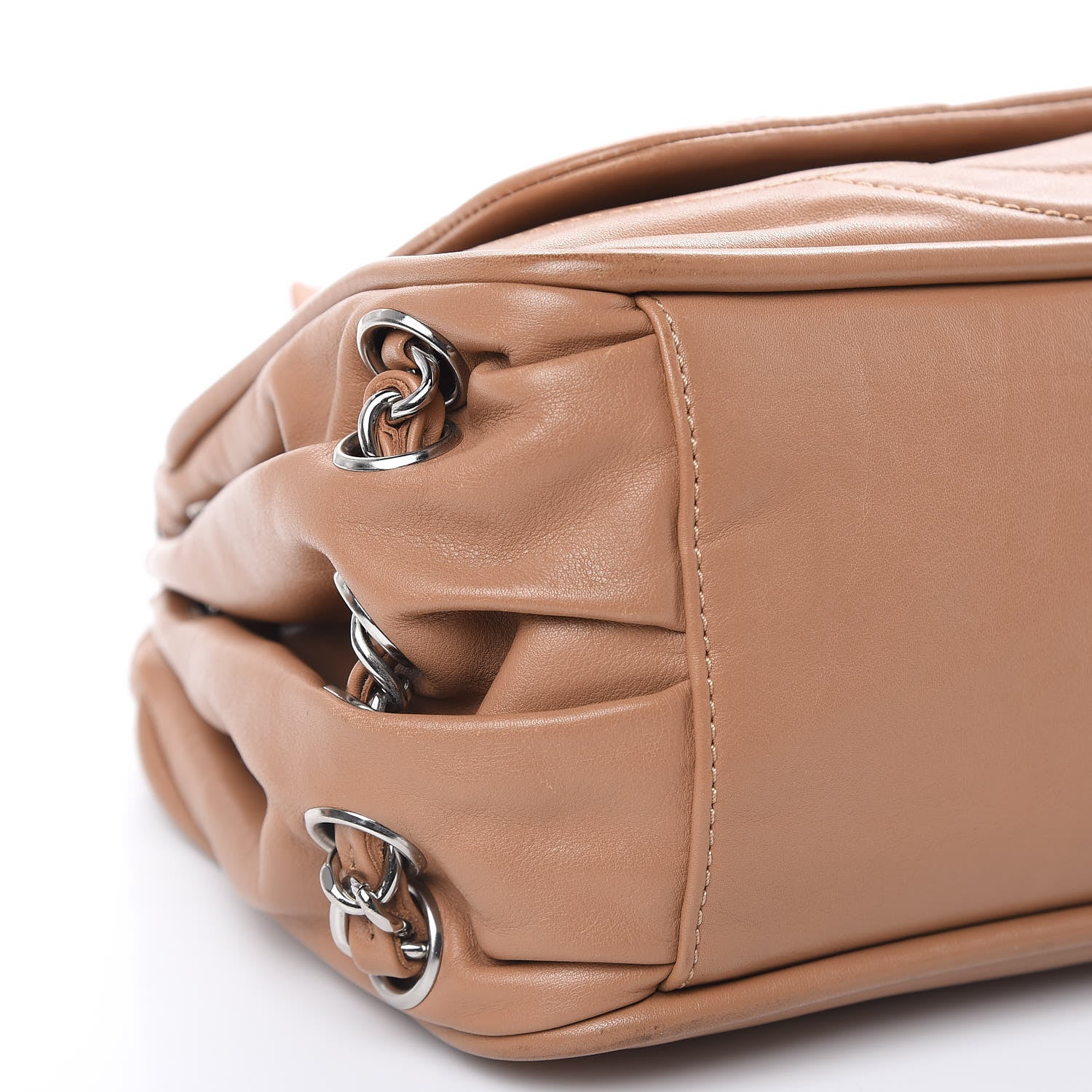 Chanel Calfskin Diagonal Ligne Flap Beige 7 of 11
