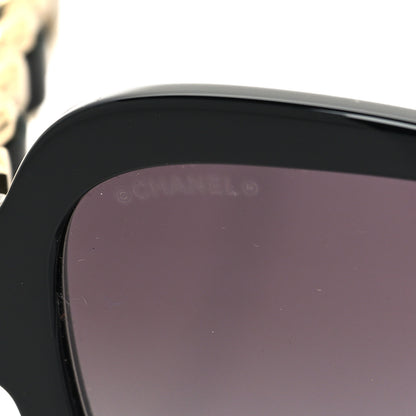 Chanel Acetate Metal Chain Square Sunglasses 5465 Black 7 of 8