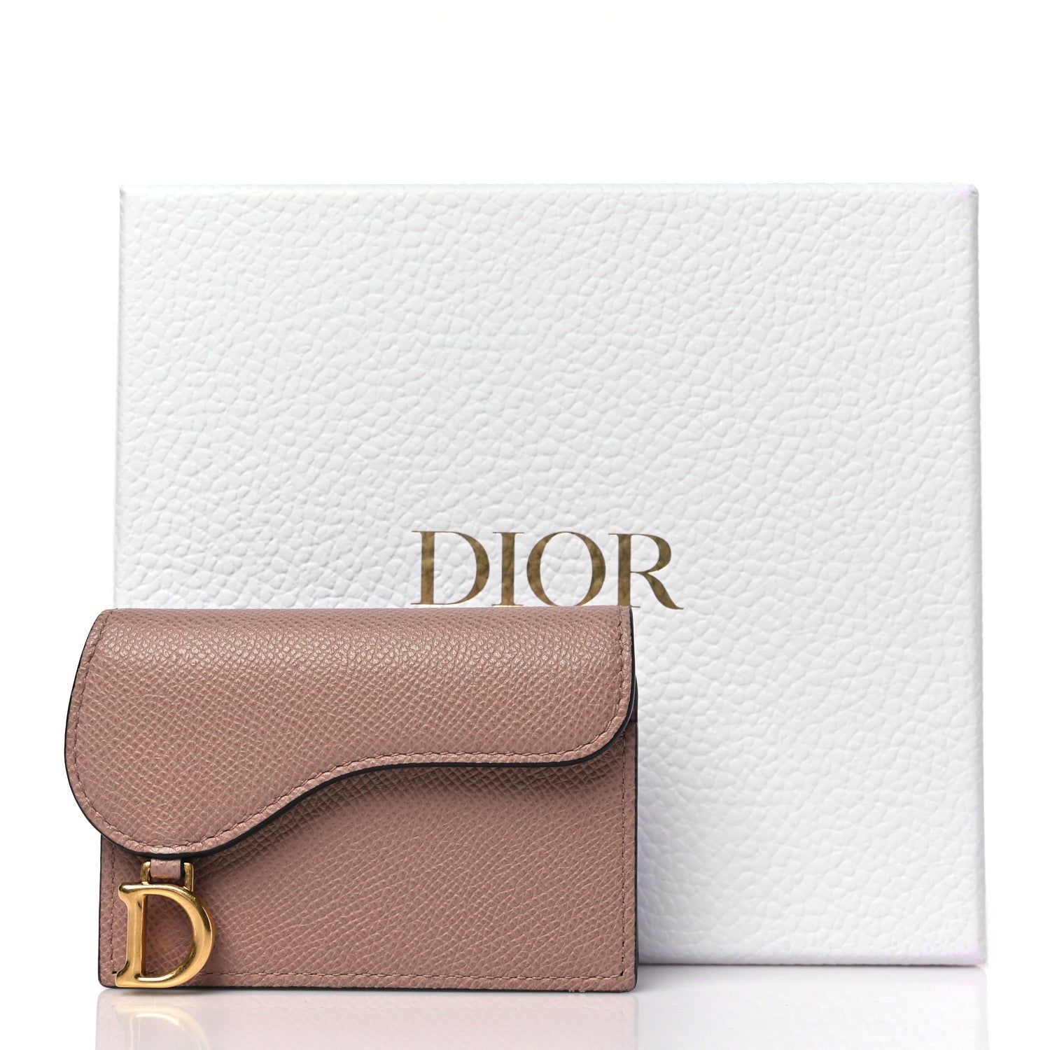 Christian Dior Grained Calfskin Saddle Card Holder Blush 8 of 8