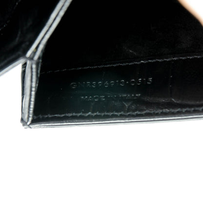 Saint Laurent Calfskin Crocodile Embossed Medium Monogram Universite Bag Black 7 of 7