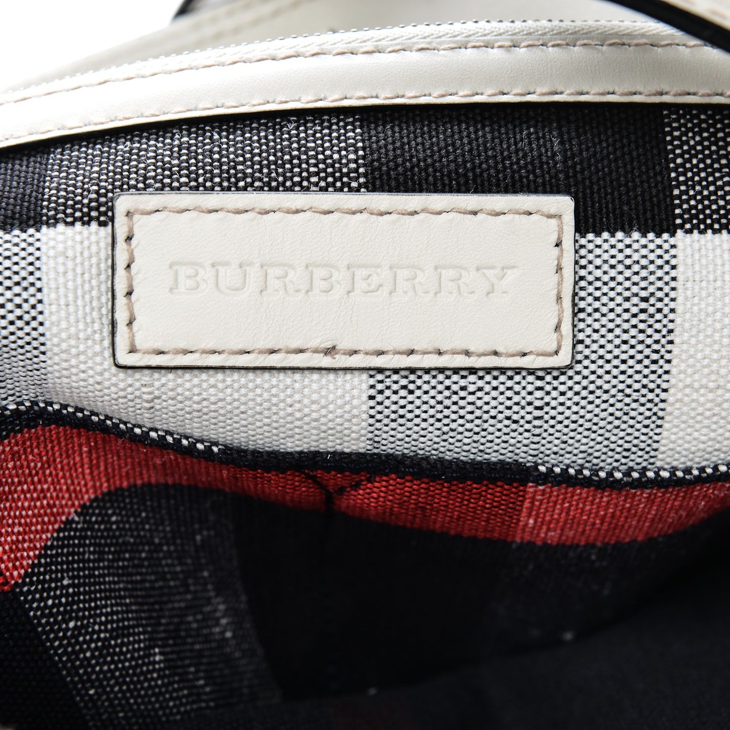 Canvas Mega Check Medium Ashby Hobo White