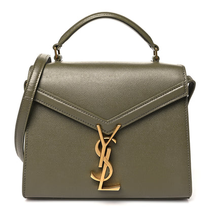 Saint Laurent Grain de Poudre Mini Classic Monogram Cassandra Top Handle Olive 1 of 10