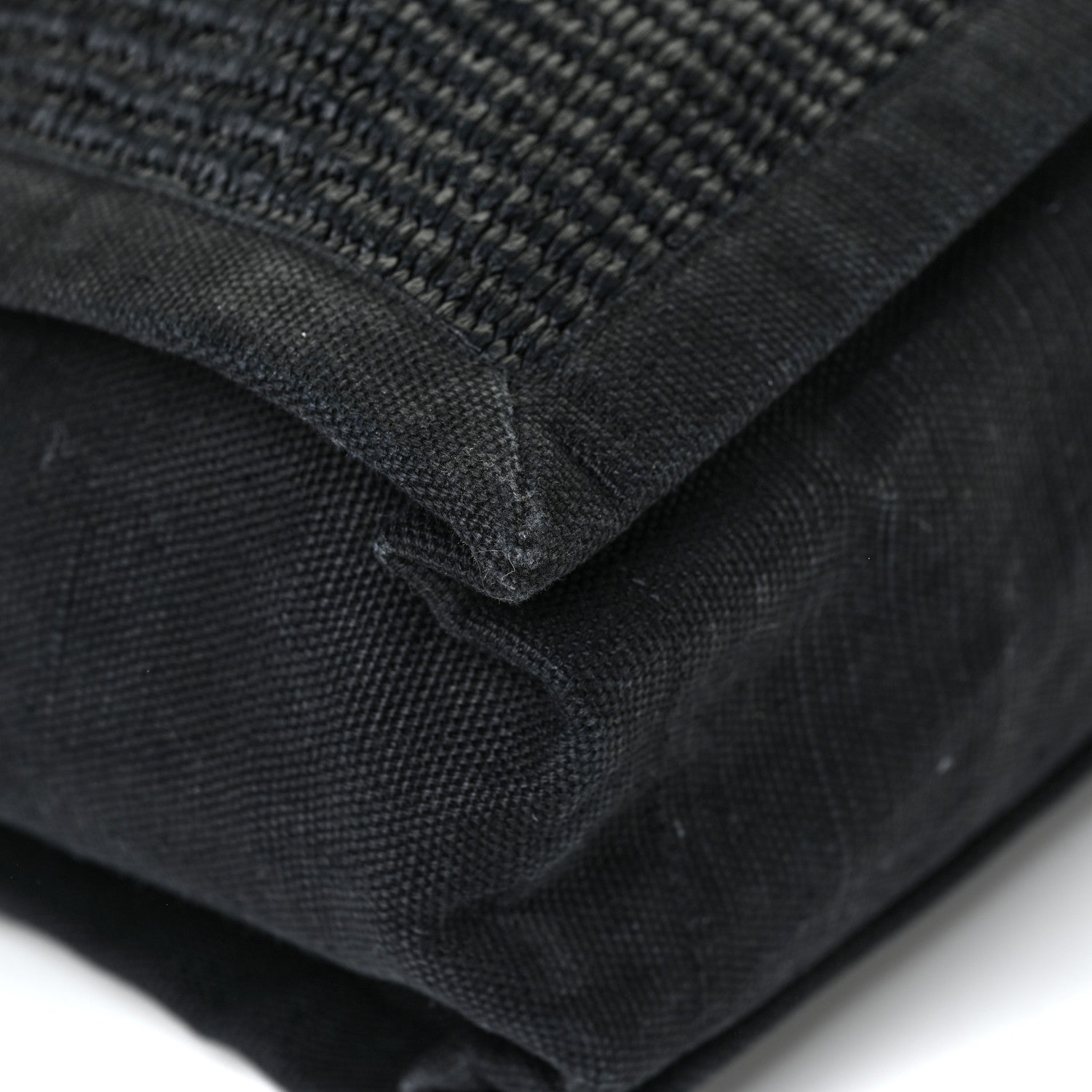 Saint Laurent Raffia Linen Calfskin Rive Gauche Tote Black 15 of 18
