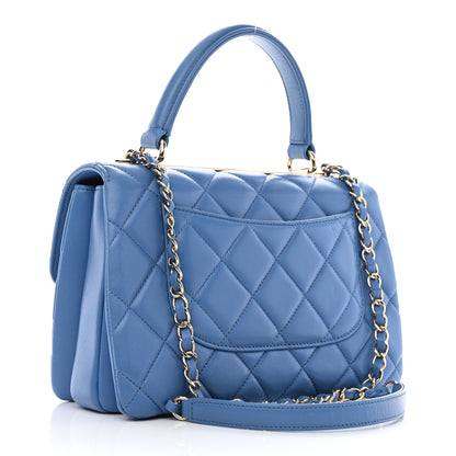 Chanel Lambskin Quilted Small Trendy CC Flap Dual Handle Bag Blue 3 of 10