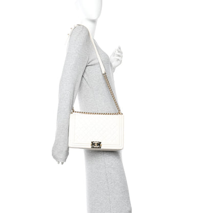 Chanel Caviar Quilted New Medium Boy Flap White 2 of 14
