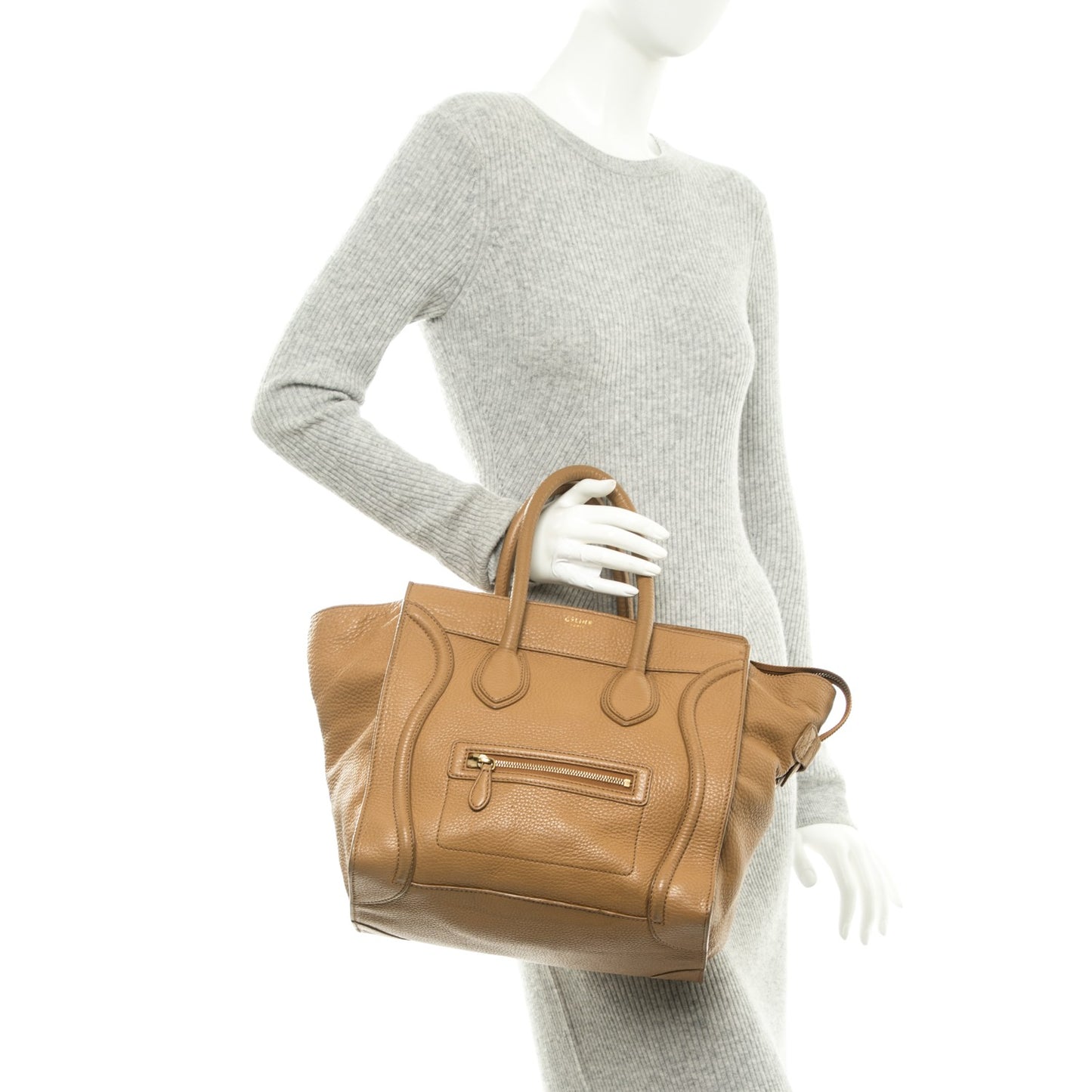 Pebbled Calfskin Mini Luggage Camel