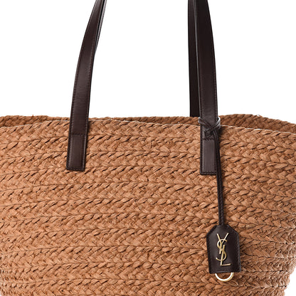 Saint Laurent Raffia Calfskin Medium Panier Tote 6 of 9