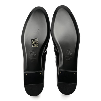 Chanel Patent CC Cap Toe Ballerina Flats 40.5 Black Beige 5 of 7