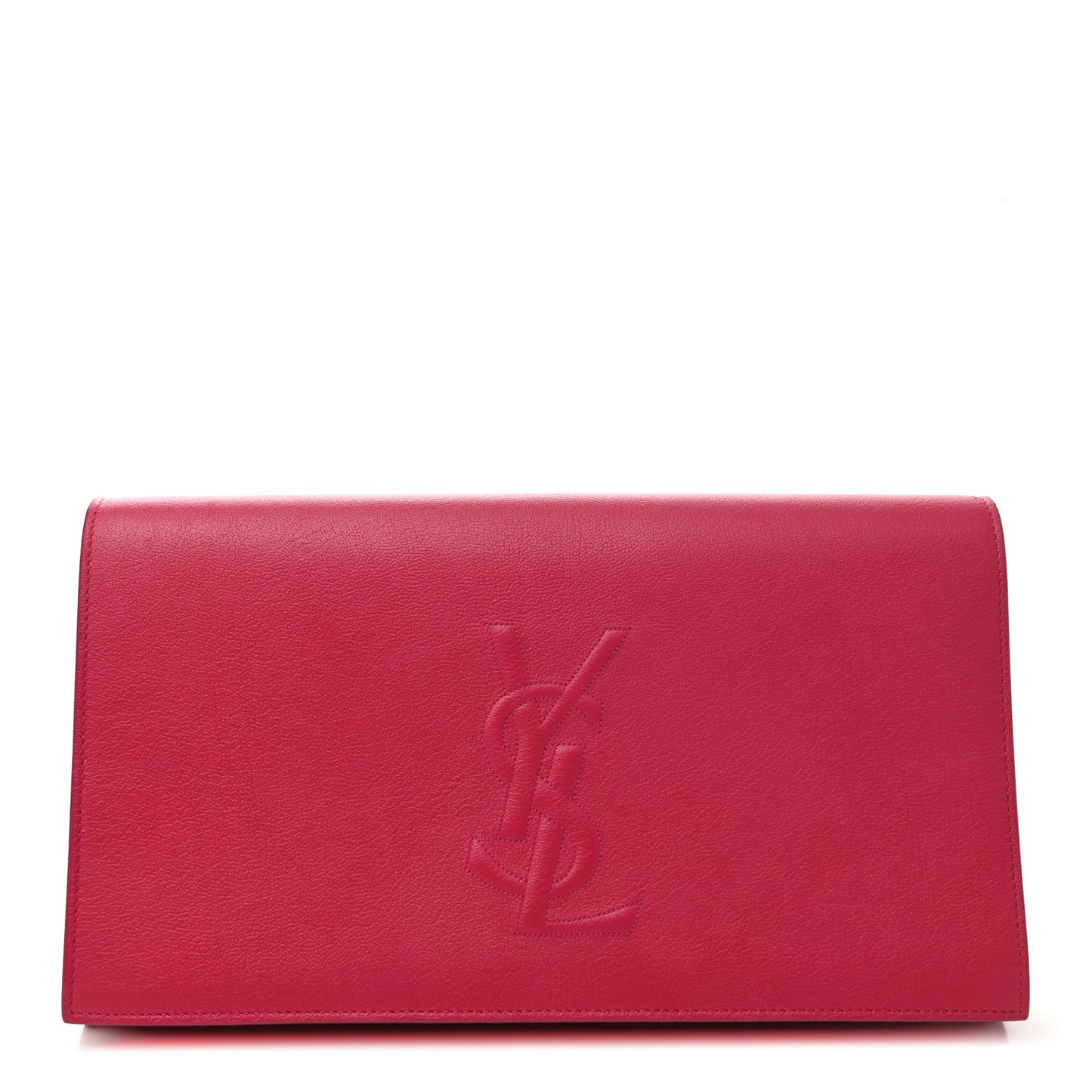 Calfskin Monogram Large Belle De Jour Clutch Lipstick Fuchsia