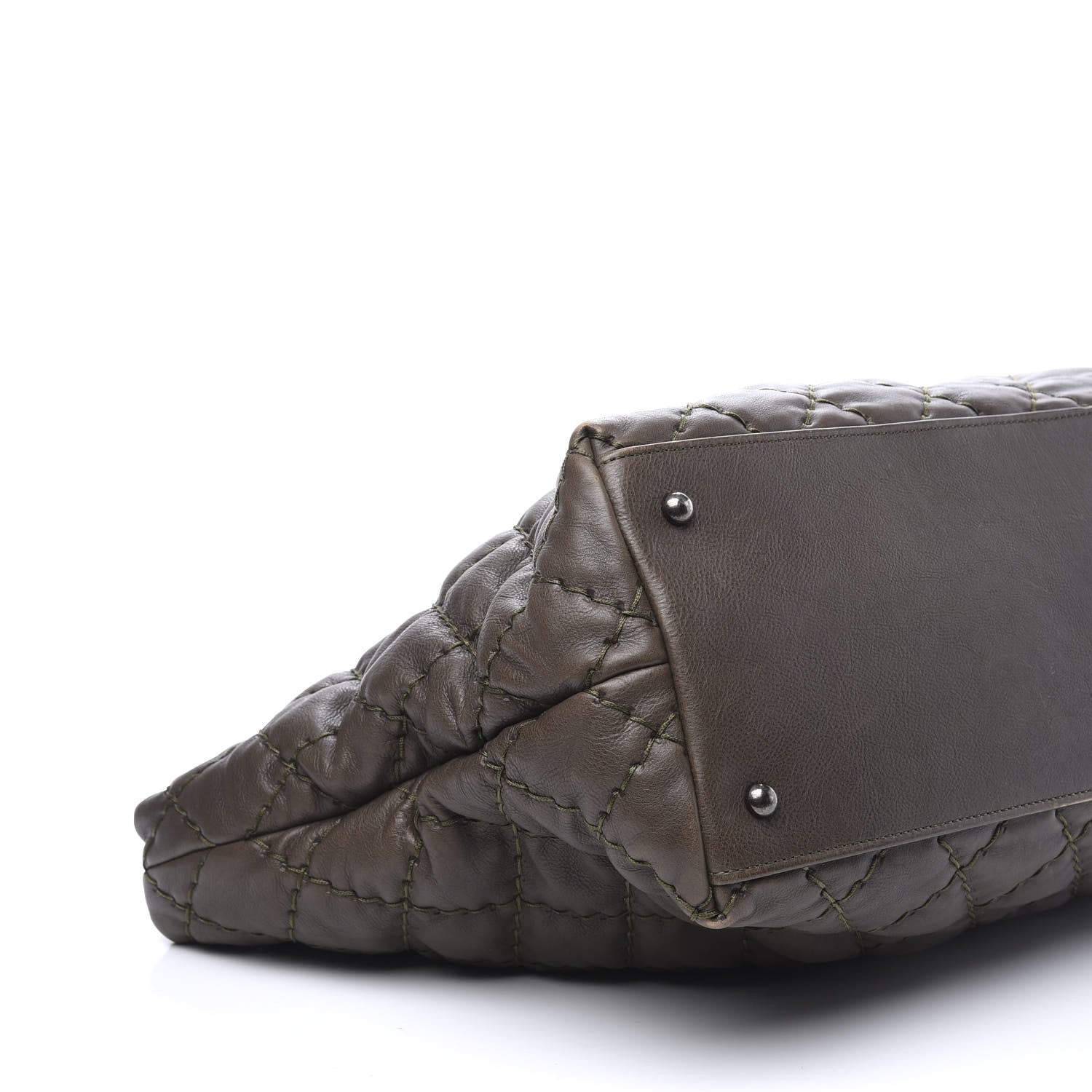 Chanel Calfskin Ultimate Stitch Shopping Tote Khaki 7 of 12