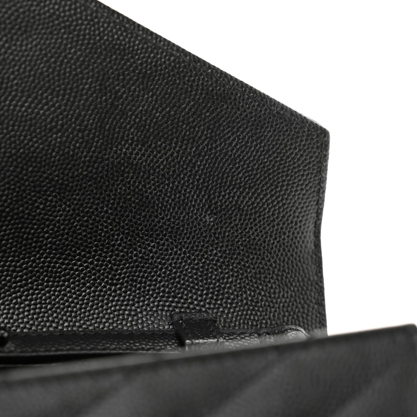 Grain De Poudre Matelasse Chevron Monogram Monochrome Chain Wallet Black