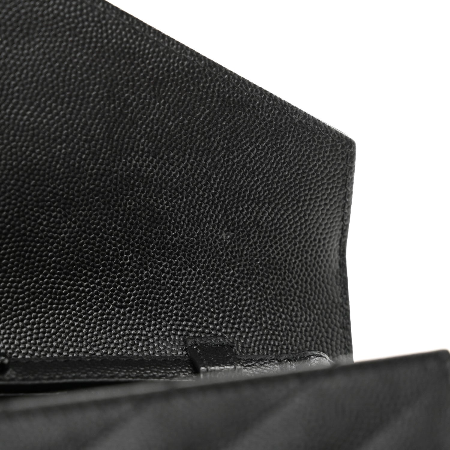 Saint Laurent Grain De Poudre Matelasse Chevron Monogram Monochrome Chain Wallet Black 11 of 11