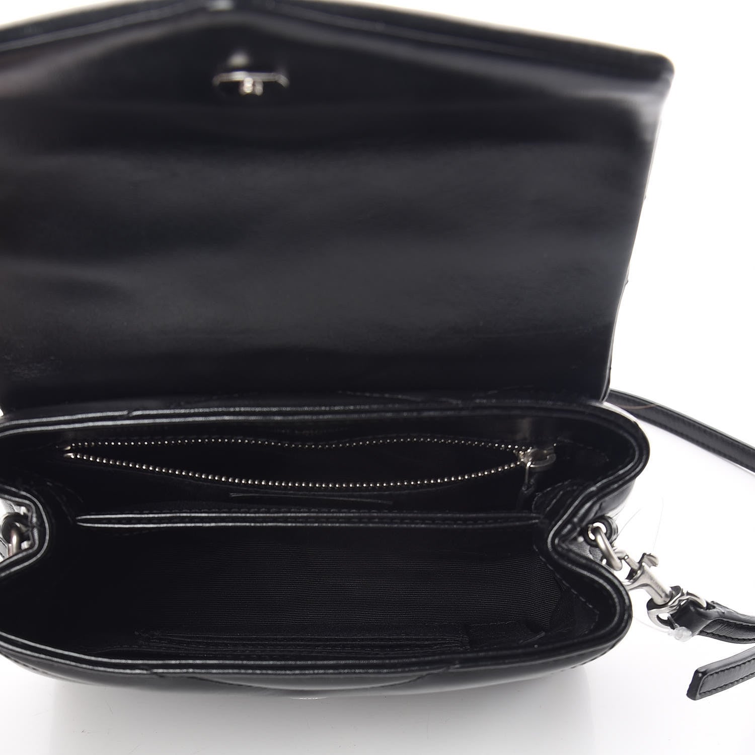 Saint Laurent Calfskin Y Quilted Monogram Toy Loulou Crossbody Bag Black 5 of 11