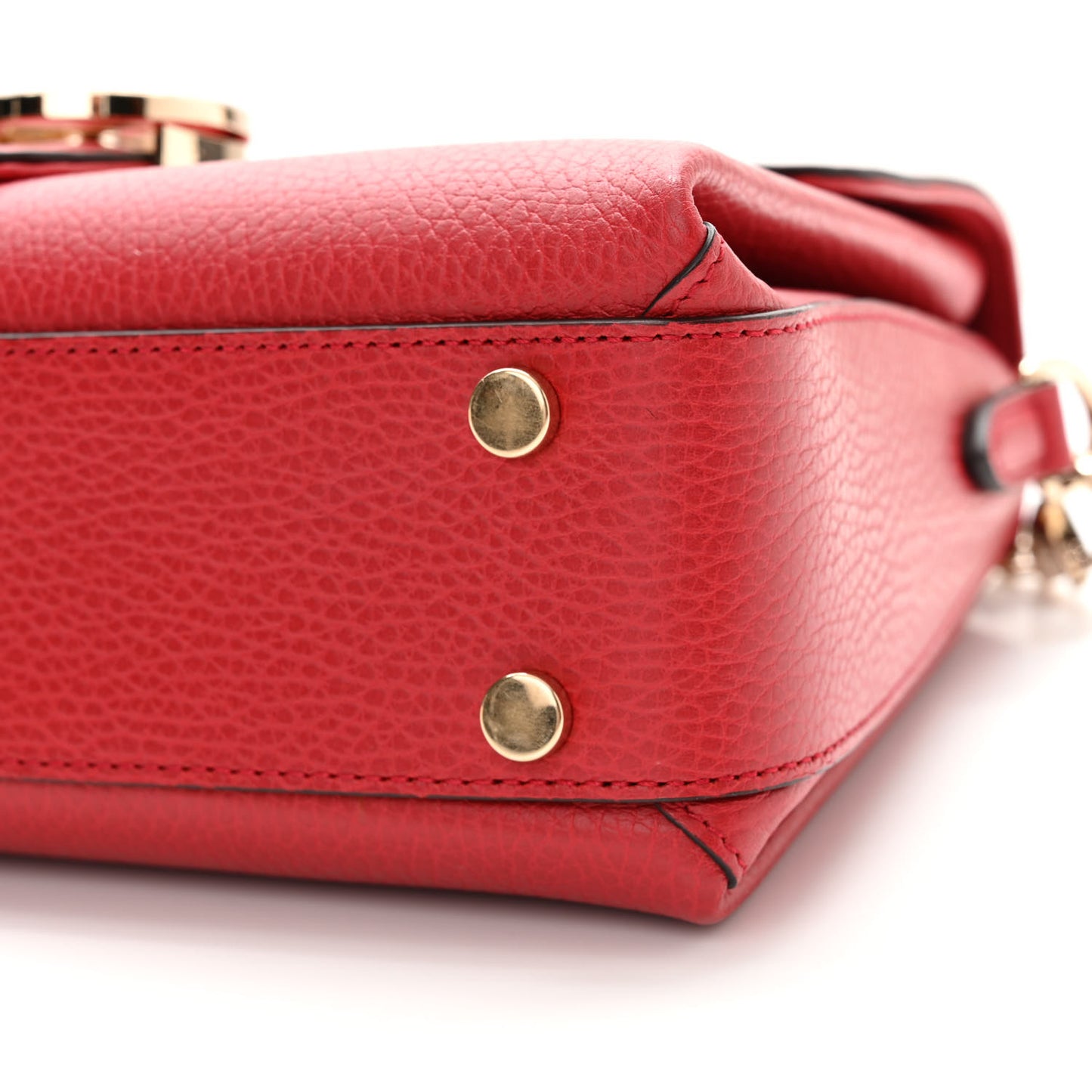 Dollar Calfskin Interlocking G Top Handle Shoulder Bag Red