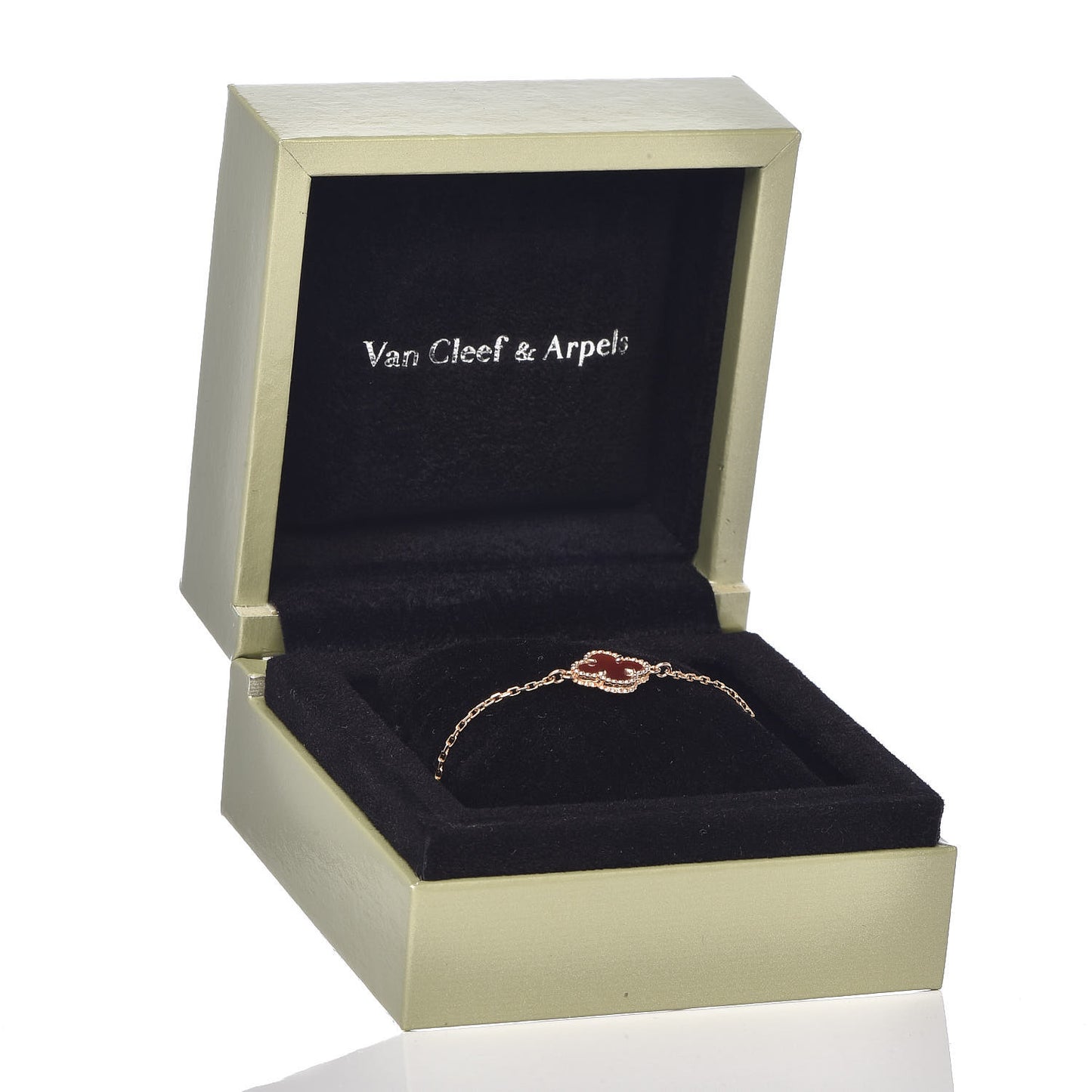 18K Rose Gold Carnelian Sweet Alhambra Bracelet
