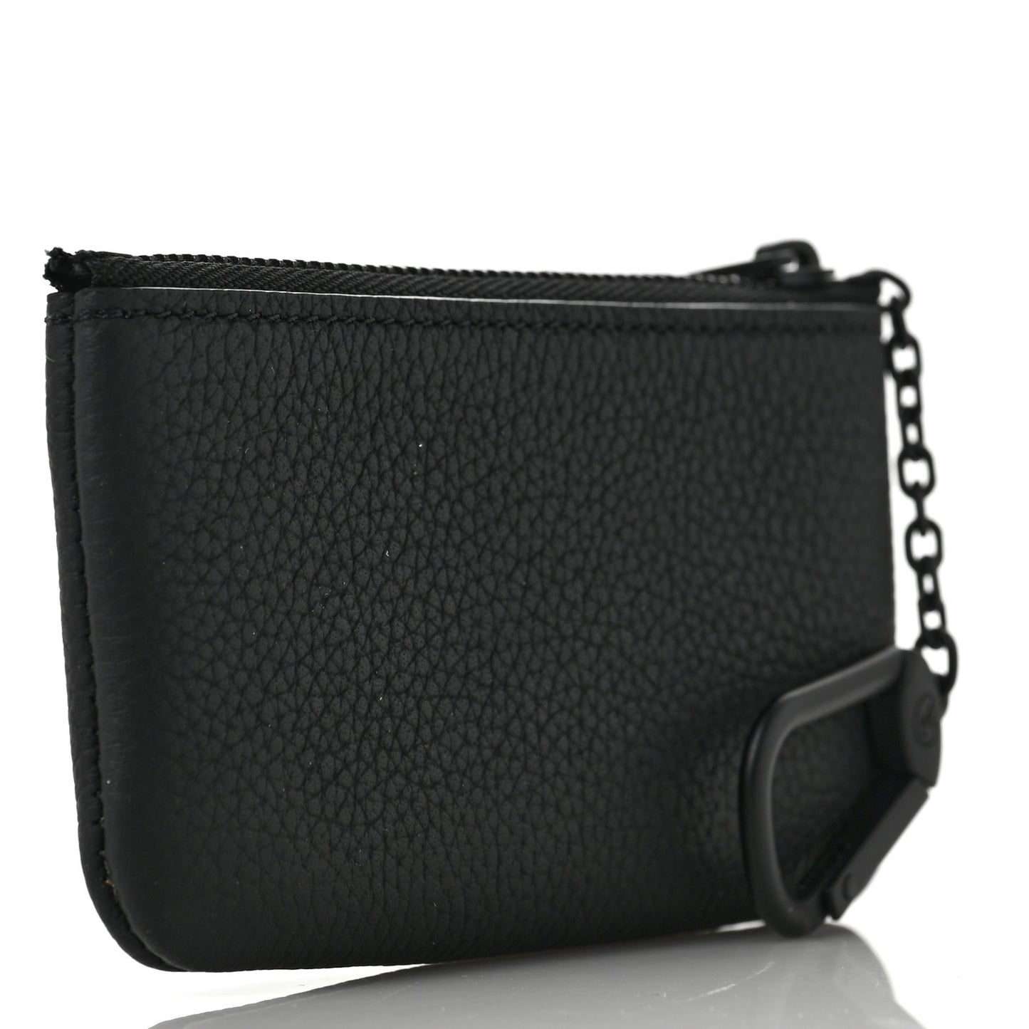 Grained Calfskin Aerogram Key Pouch Black