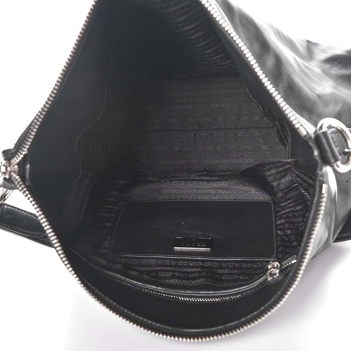 Soft Calf Side Zip Hobo Black