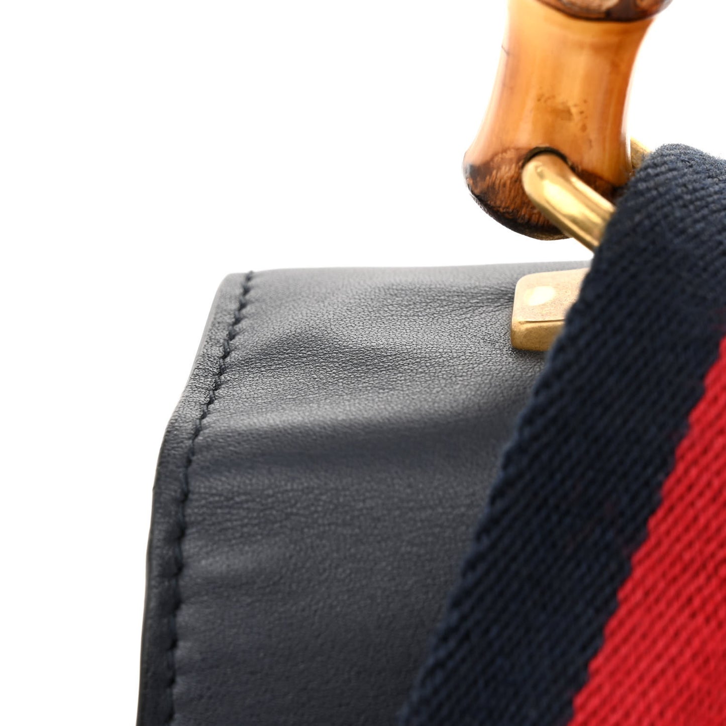 Moon Calfskin Bamboo Web Medium Dionysus Top Handle Bag Blue Emerald Hibiscus Red