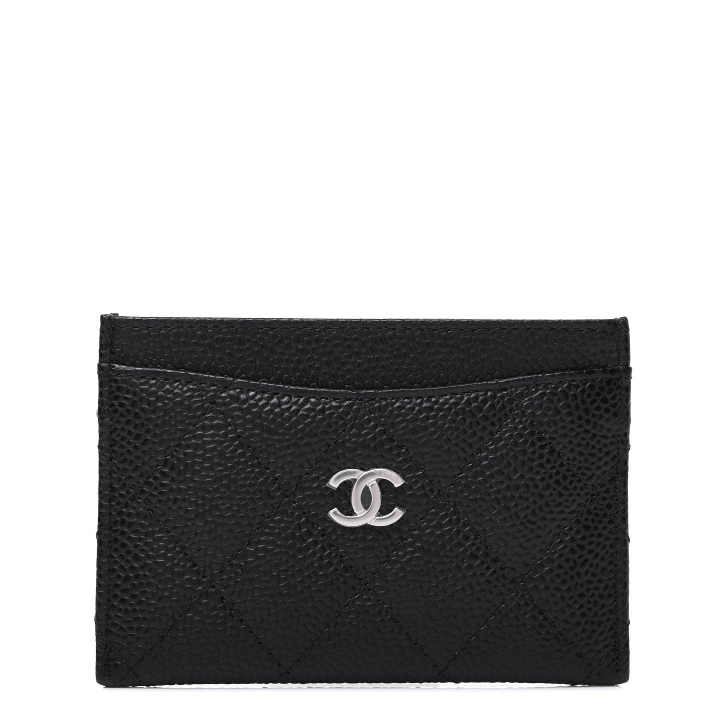 Caviar Quilted Card Holder Black