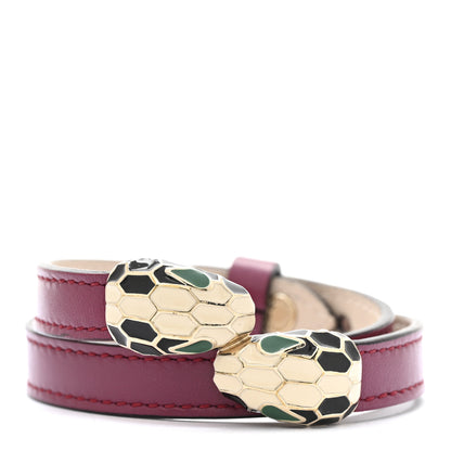 Bulgari Calfskin Serpenti Forever Double Coil Bracelet S Pink 1 of 6